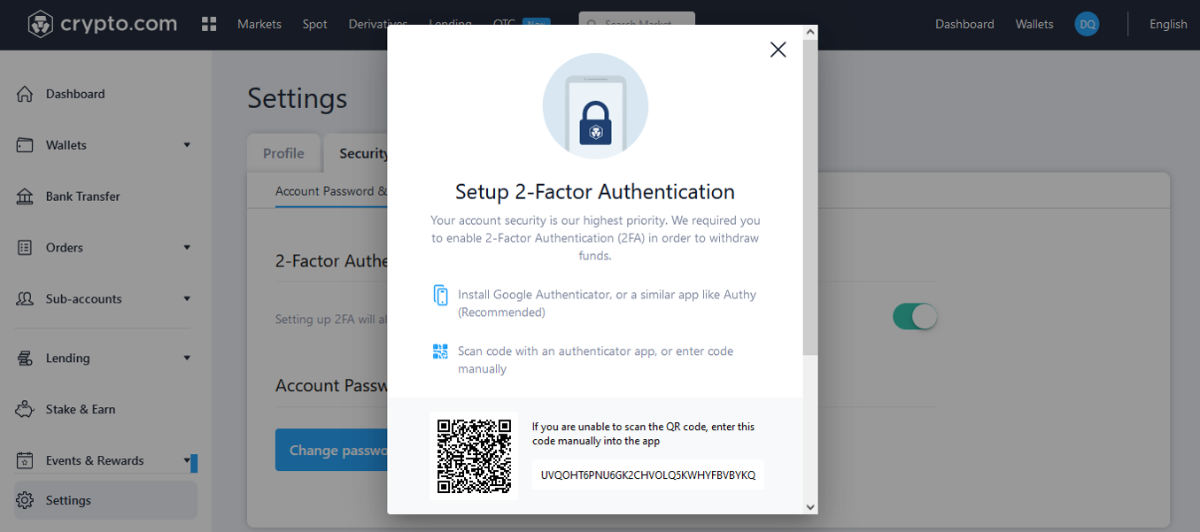 cryptocom 2fa