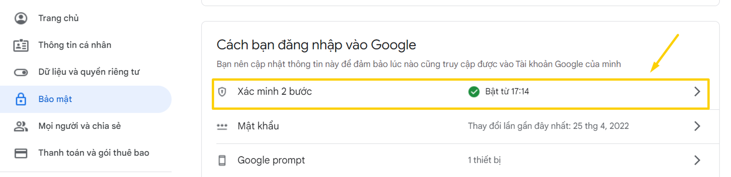 kích hoạt xác thực google authenticator 3