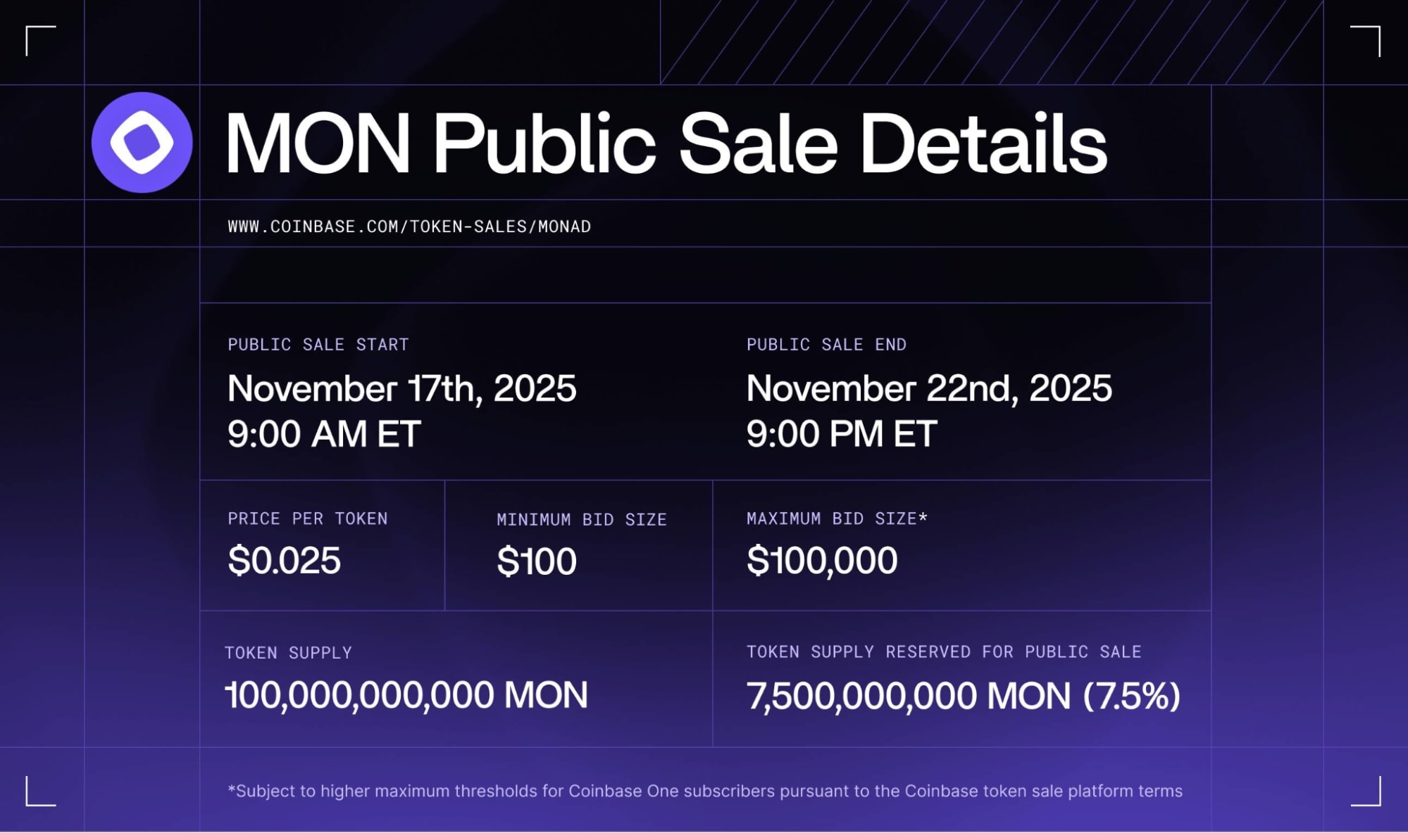 monad mon token sale