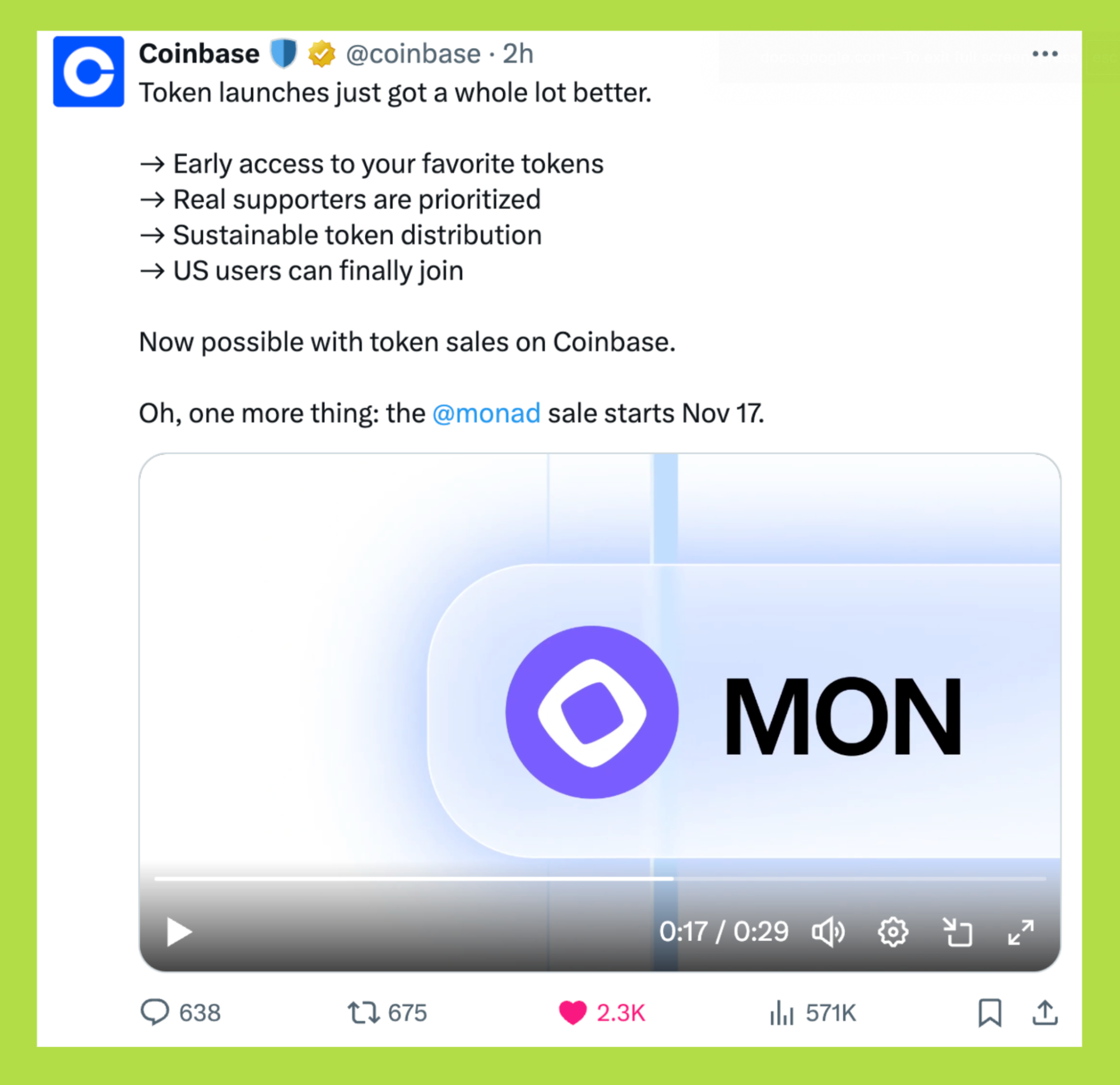 mon monad coinbase