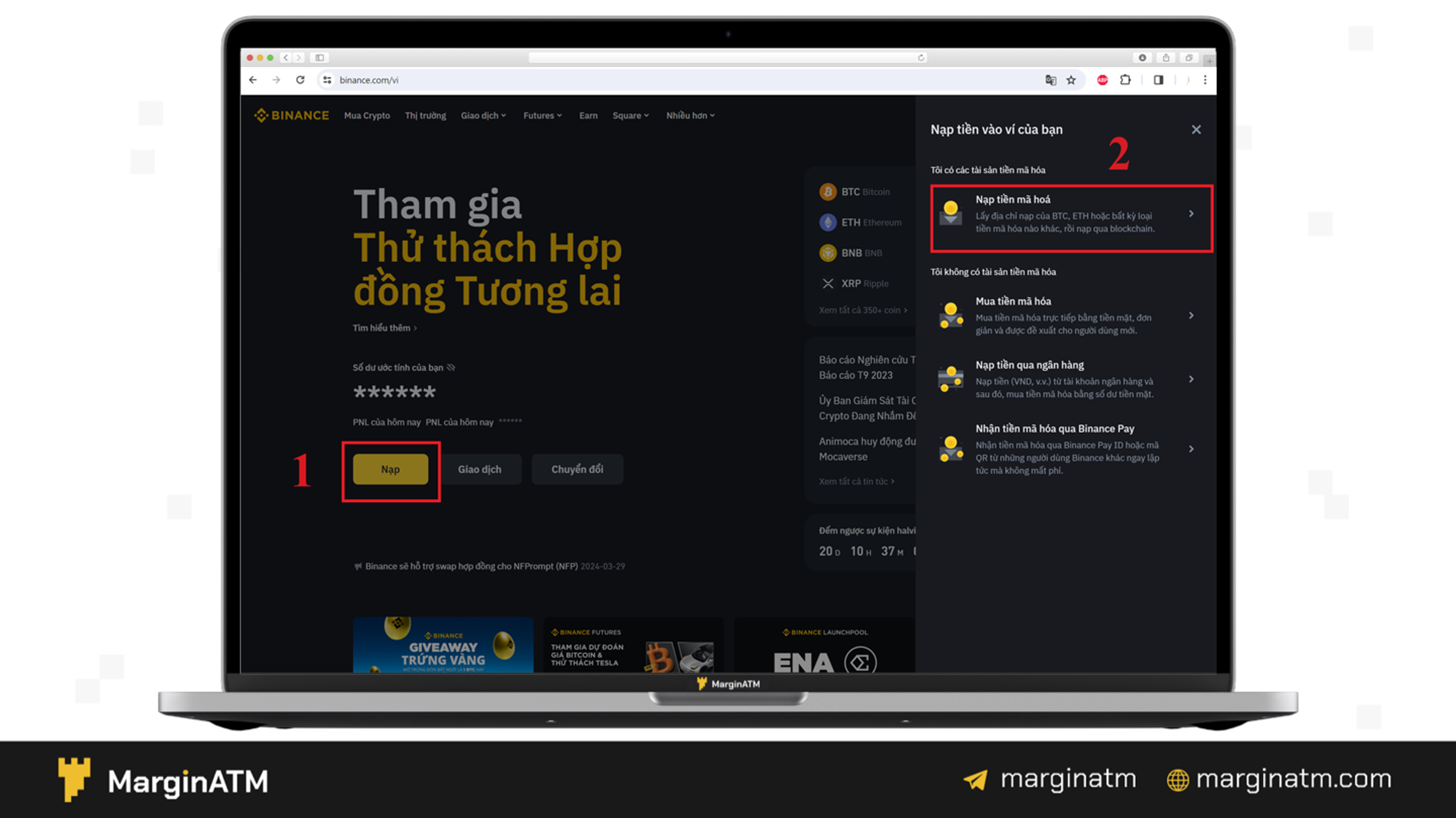 nạp tiền trên binance